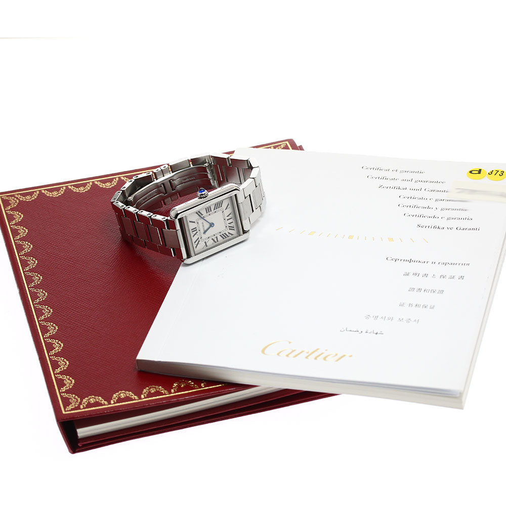 CARTIER Tank solo SM W5200013 Silver Dial Quartz Ladies Watch_905230