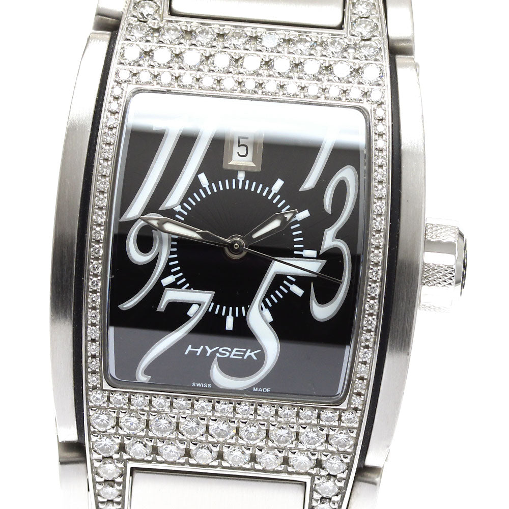 HYSEK V King VK2915A92 Diamond Bezel black Dial Auto quartz Men's Watch_905366