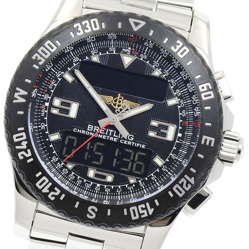 BREITLING Air Wolf Raven A78364 black Dial Quartz Men's Watch_905370