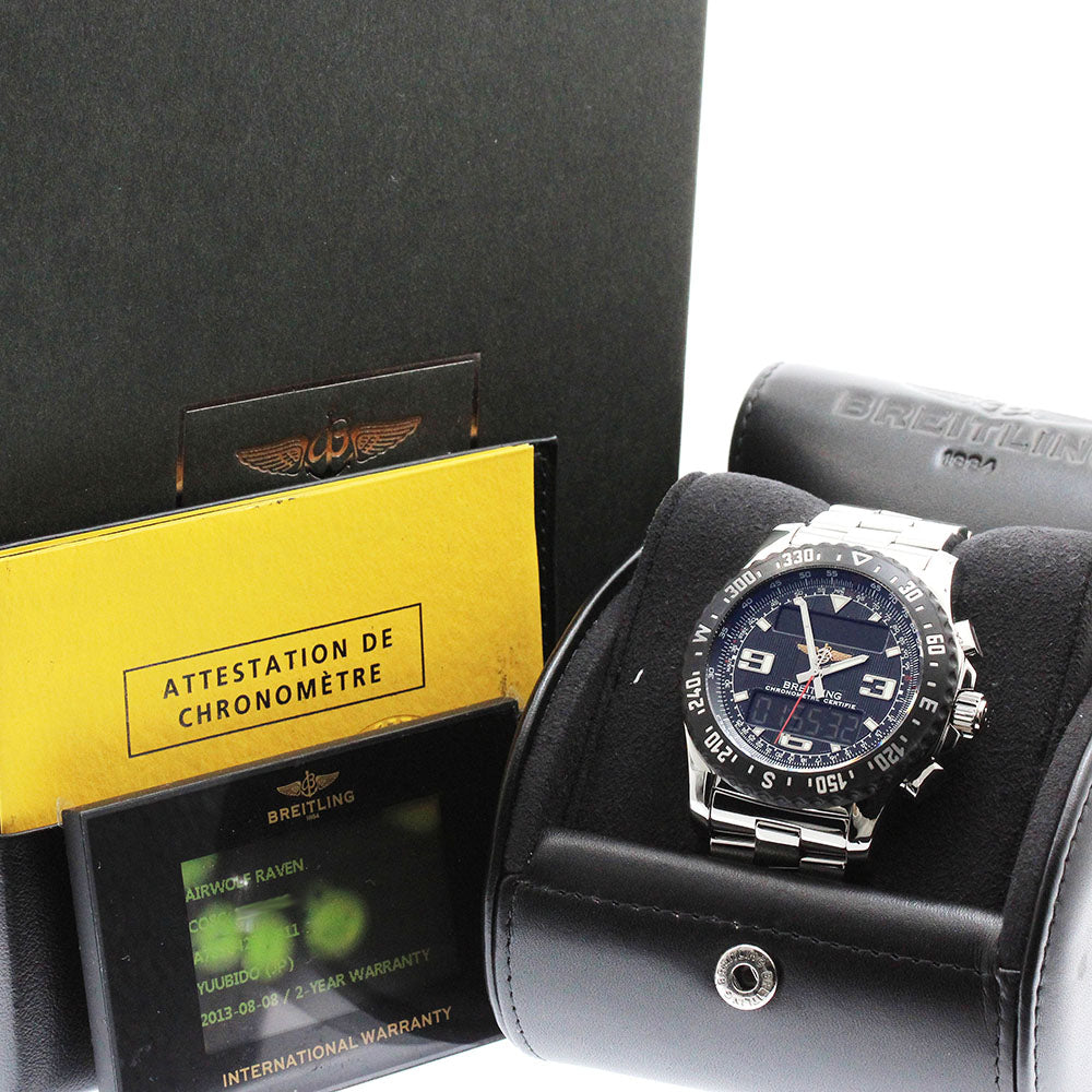 BREITLING Air Wolf Raven A78364 black Dial Quartz Men's Watch_905370