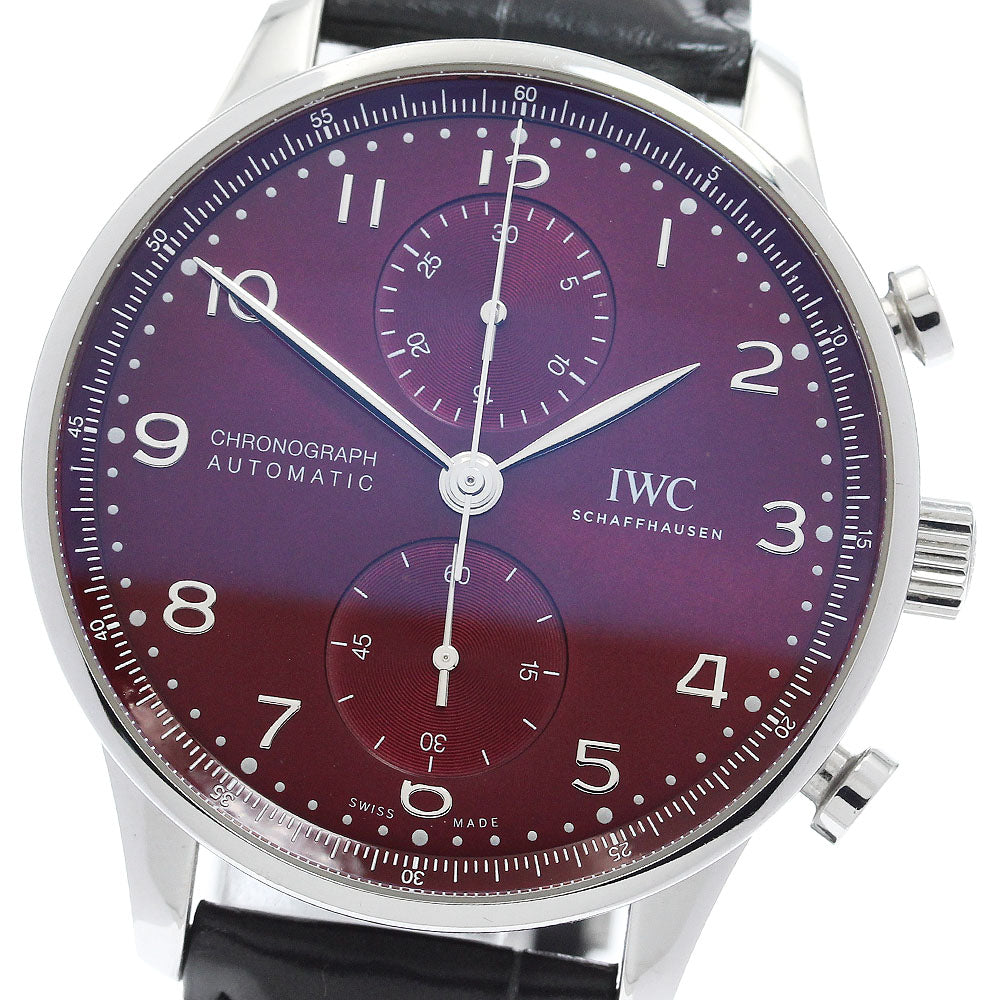 IWC SCHAFFHAUSEN Portugese IW371616 Chronograph Bordeaux Dial Automatic Men's Watch_905437