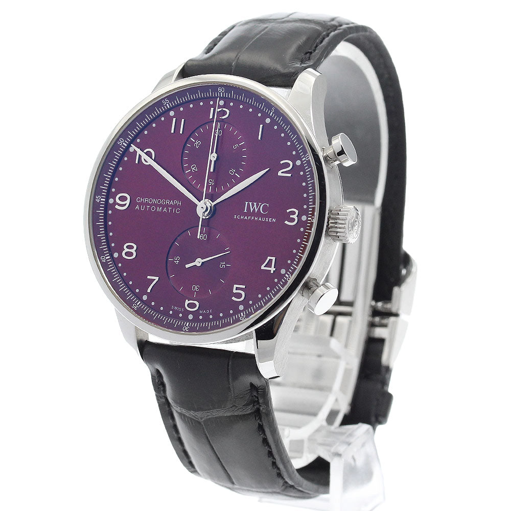 IWC SCHAFFHAUSEN Portugese IW371616 Chronograph Bordeaux Dial Automatic Men's Watch_905437