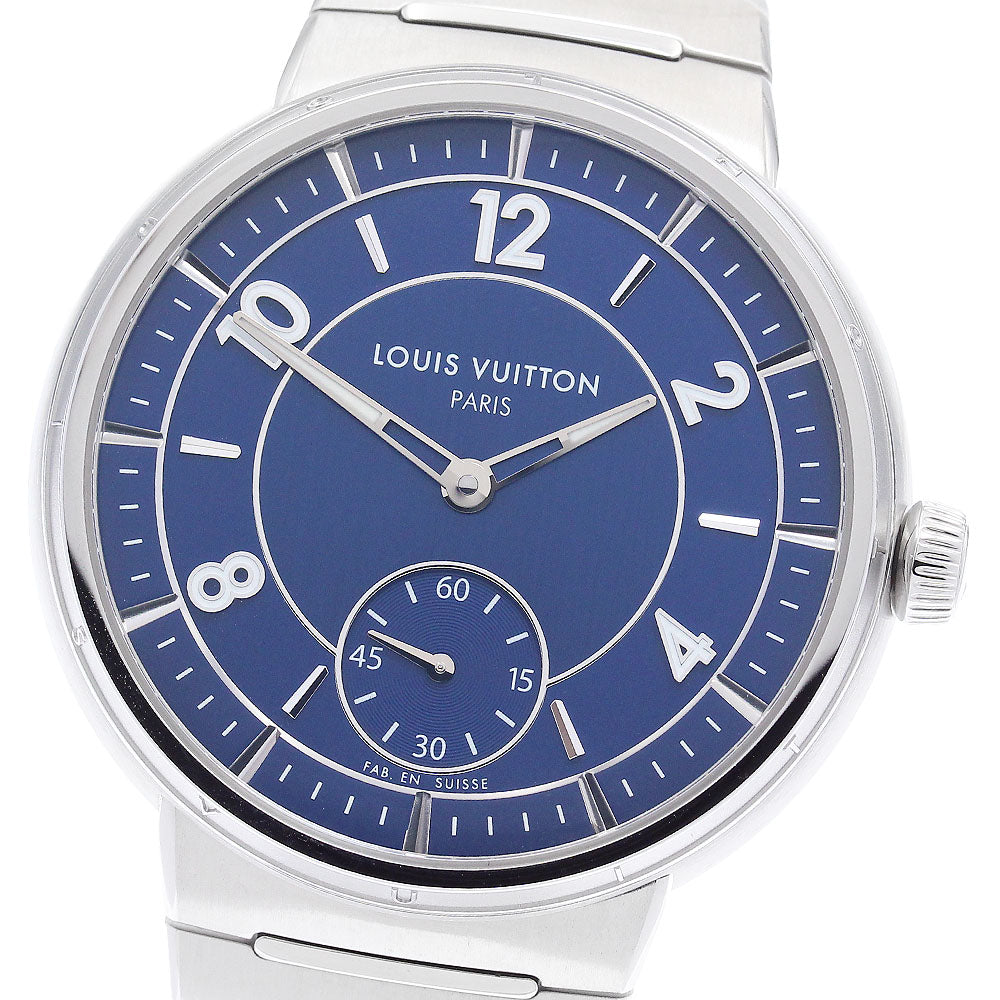 LOUIS VUITTON Tambour Steel Blue W1ST20 Automatic Men's Watch_905442