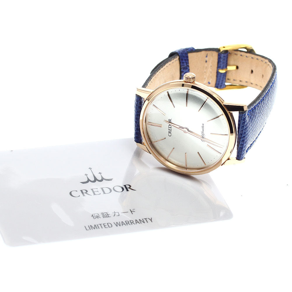SEIKO CREDOR Gold Feather GBBY980/6890-00S0 18K Pink Gold Silver Dial Hand Winding Men's Watch_905447