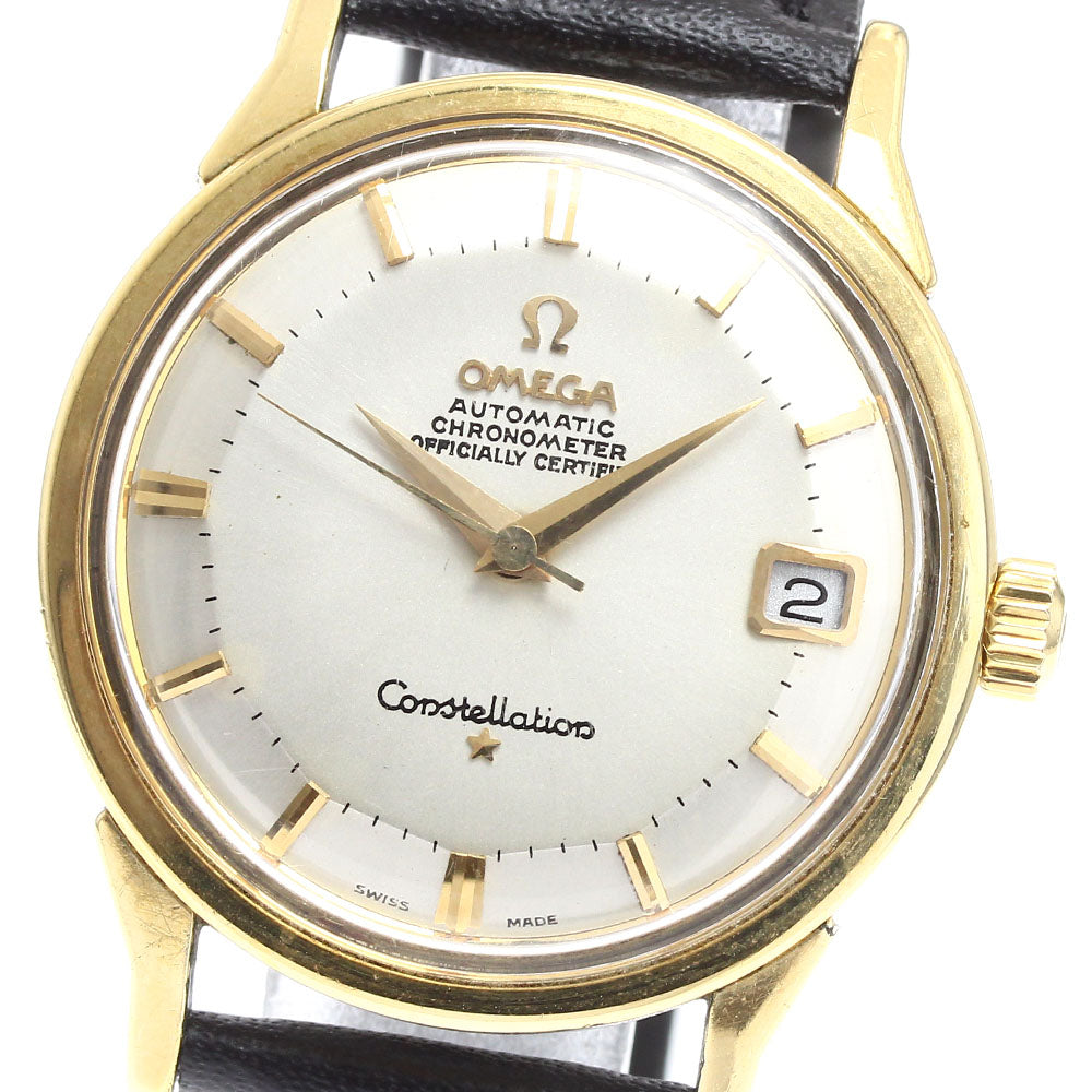 OMEGA 14902 61SC Redone Dial Date Cal.561 12-sided Silver Dial Automatic Men's Watch_905456