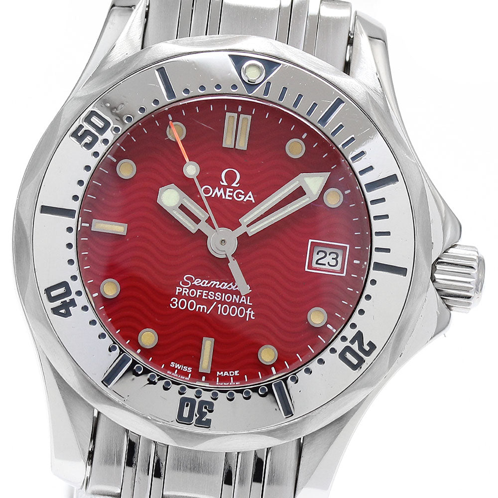 OMEGA Seamaster300 Marui Limited 2582.61 Date Red Dial Quartz Ladies_905459