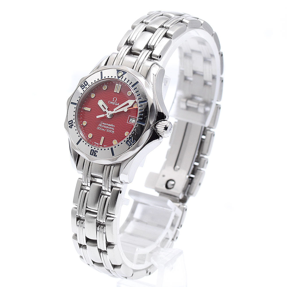 OMEGA Seamaster300 Marui Limited 2582.61 Date Red Dial Quartz Ladies_905459