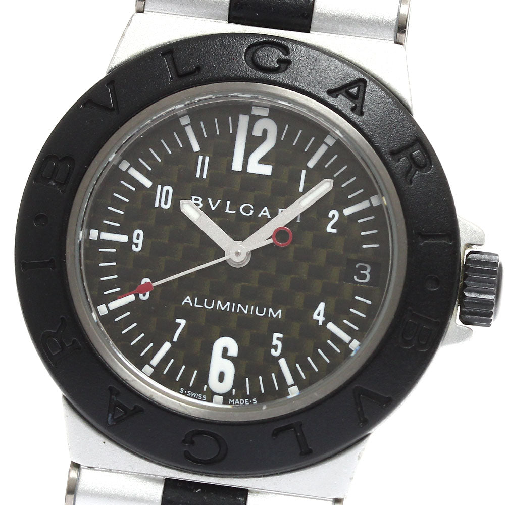 BVLGARI aluminum AL32TA Date black Dial Quartz Boy's Watch_905464