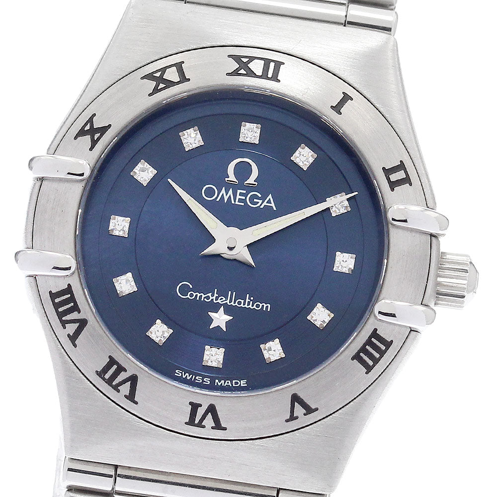 OMEGA Constellation 1563.85 12P diamond Navy Dial Quartz Ladies Watch_905469