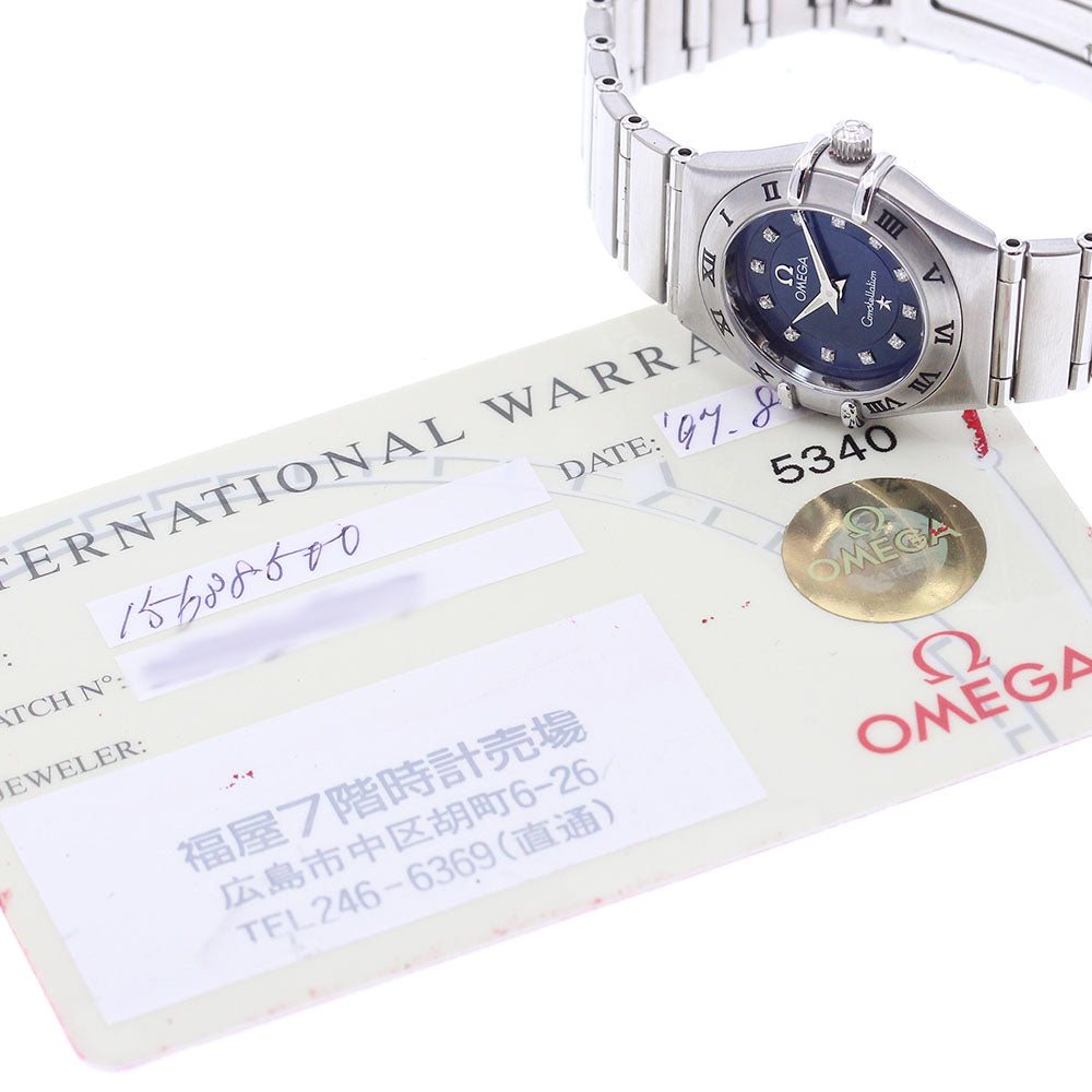 OMEGA Constellation 1563.85 12P diamond Navy Dial Quartz Ladies Watch_905469