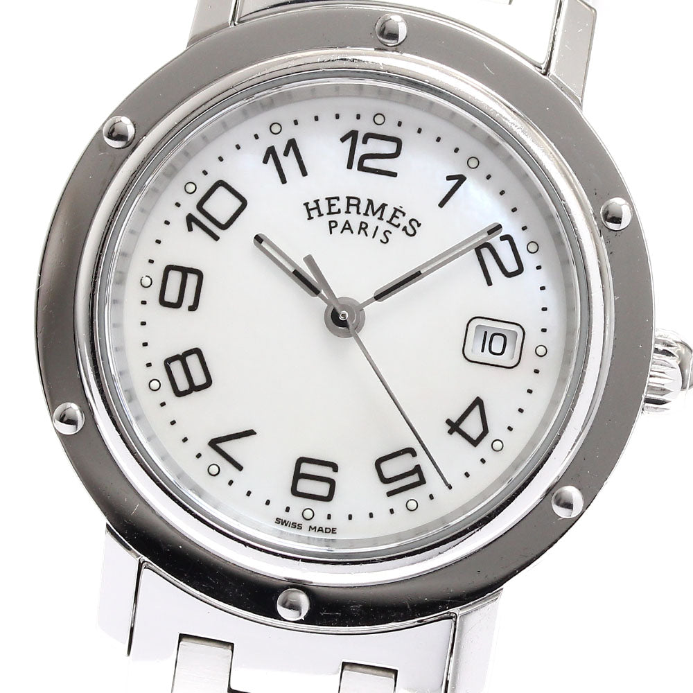 HERMES Clipper CL6.410 Date shell dial White shell Dial Quartz Boy's Watch_905470