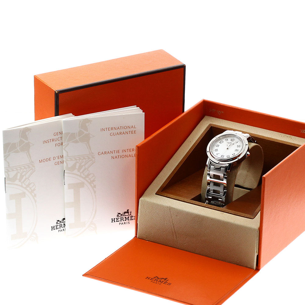 HERMES Clipper CL6.410 Date shell dial White shell Dial Quartz Boy's Watch_905470