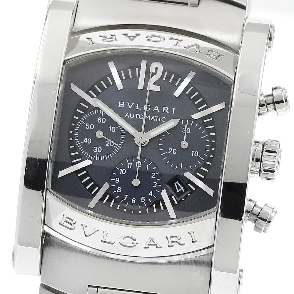 BVLGARI Assioma AA44SCH Chronograph Date Navy Dial Automatic Men's Watch_905475