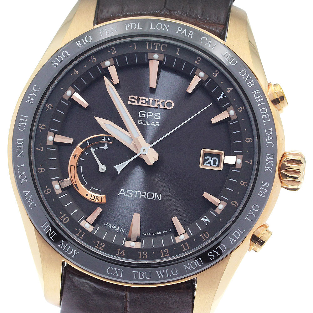SEIKO Astron SBXB096/8X22-0AG0-2 Date Brown Dial Solar Powered Radio Men's Watch_905477