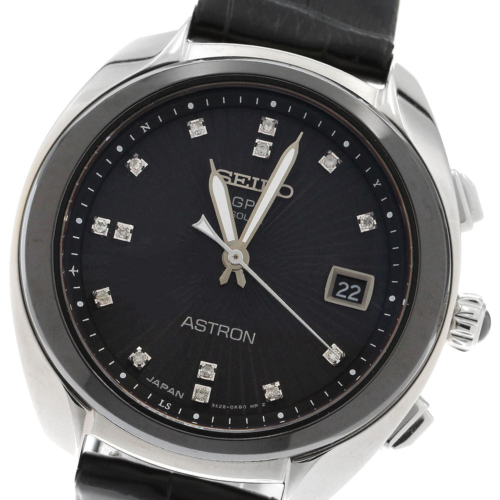 SEIKO Astron STXD001/3X22-0AA0 14P Diamond Date black Dial Solar Powered Radio Ladies Watch_905491