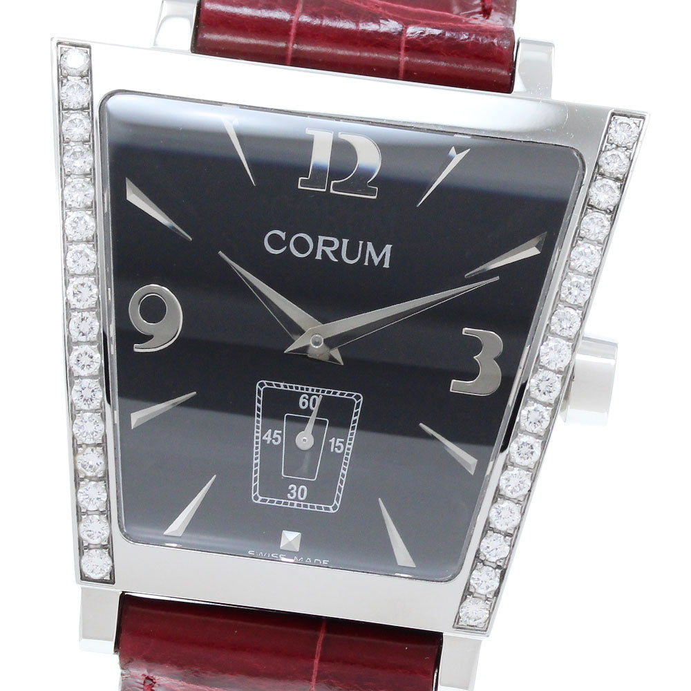 CORUM Trapeze Diamond Bezel 106.406.47/0001 BN69 Small seconds black Dial Quartz Men's Watch_905503