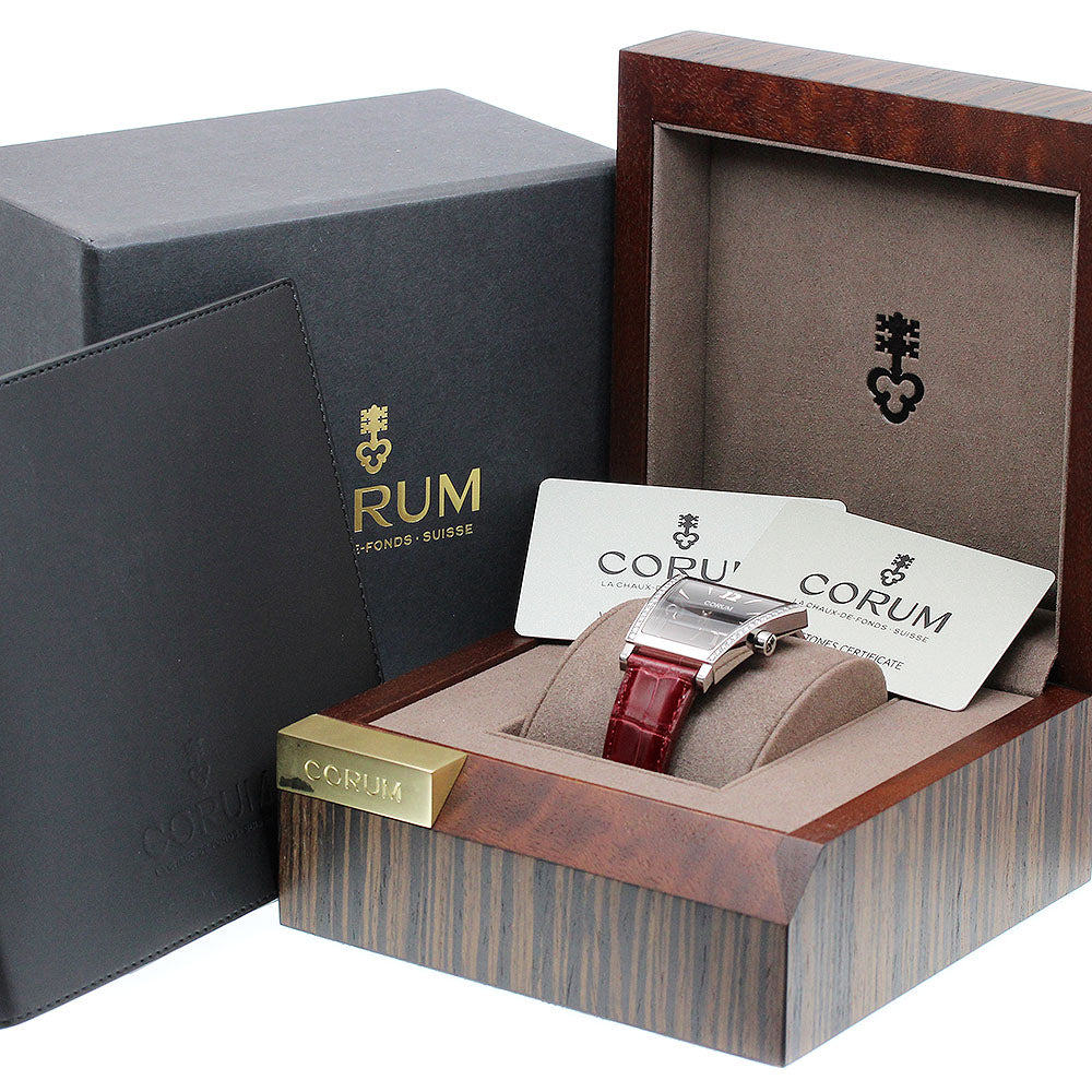 CORUM Trapeze Diamond Bezel 106.406.47/0001 BN69 Small seconds black Dial Quartz Men's Watch_905503