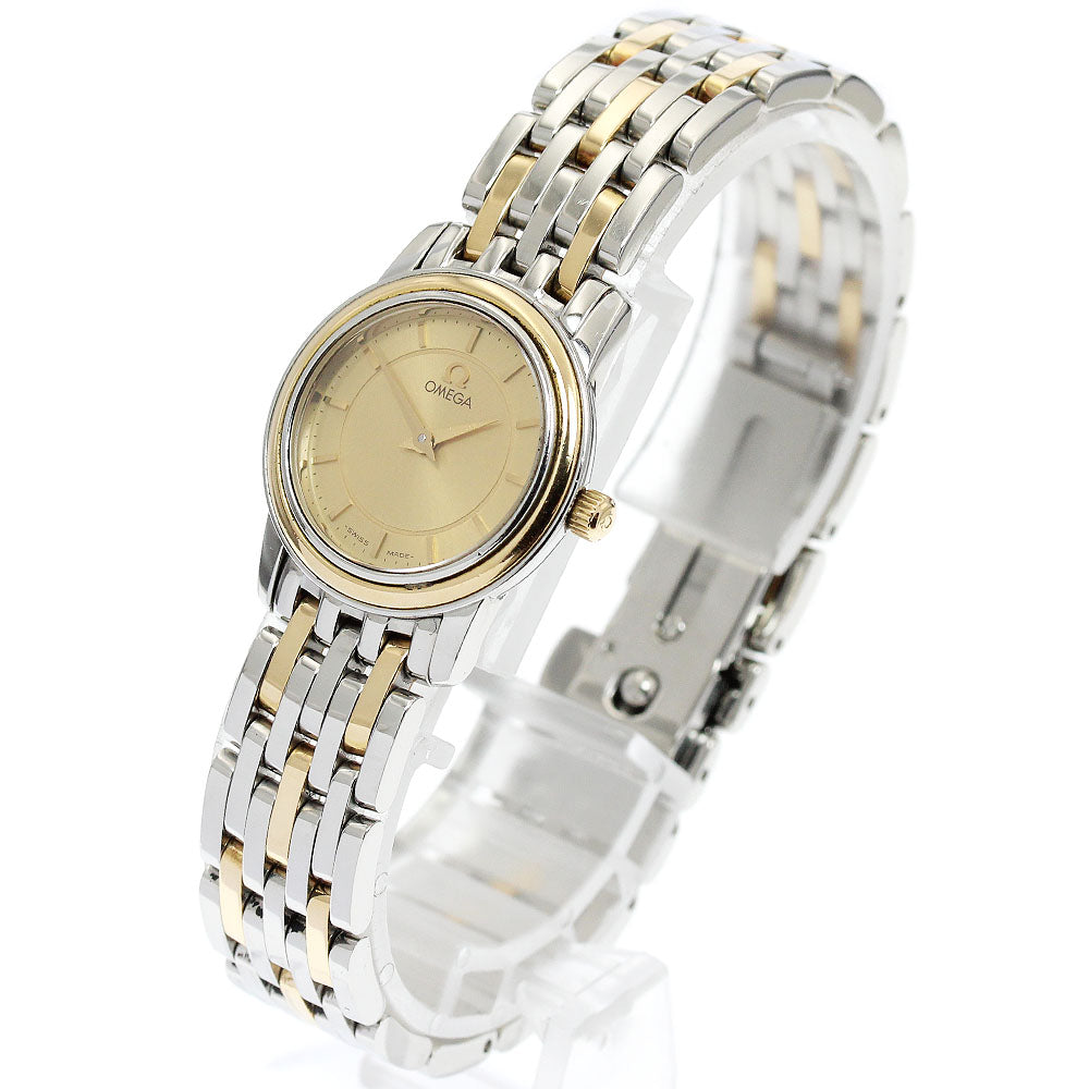 OMEGA De Ville Prestige 4370.11 YG2 tone gold Dial Quartz Ladies Watch_905553