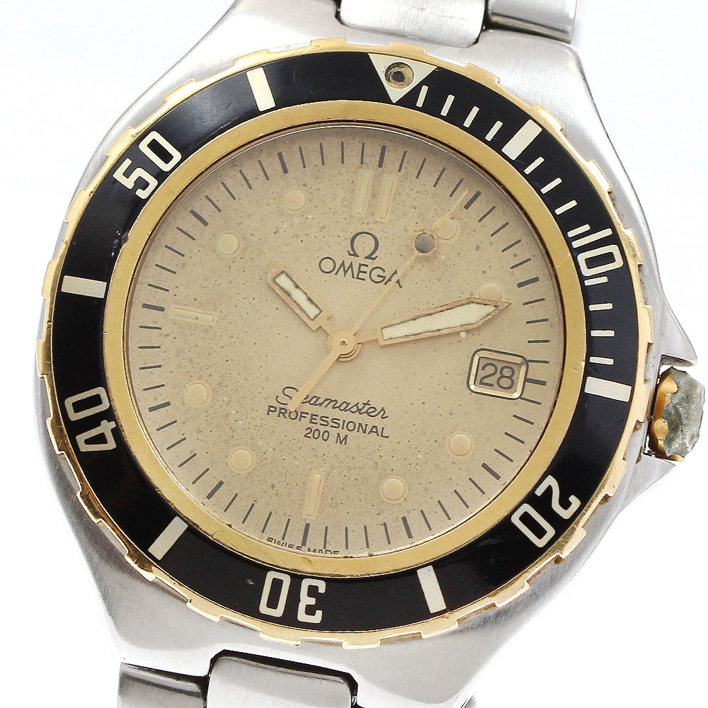OMEGA Seamaster200 Date YG bezel gold Dial Quartz Men's Watch_905558