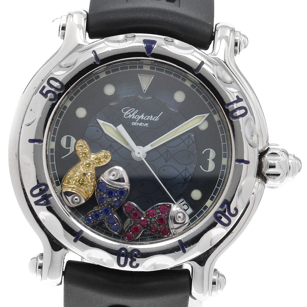 Chopard Happy sport happy fish 28/8347/8-402 Date blue Dial Quartz Men's Watch_905576