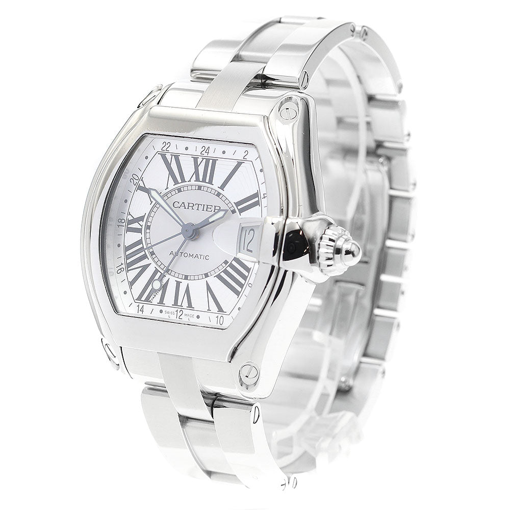 CARTIER Roadster W62032X6 GMT Silver Dial Automatic Men's Watch_905603
