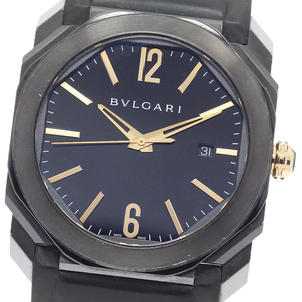 BVLGARI Okto Ultra Nero BG041S/102581 Date black Dial Automatic Men's_905657