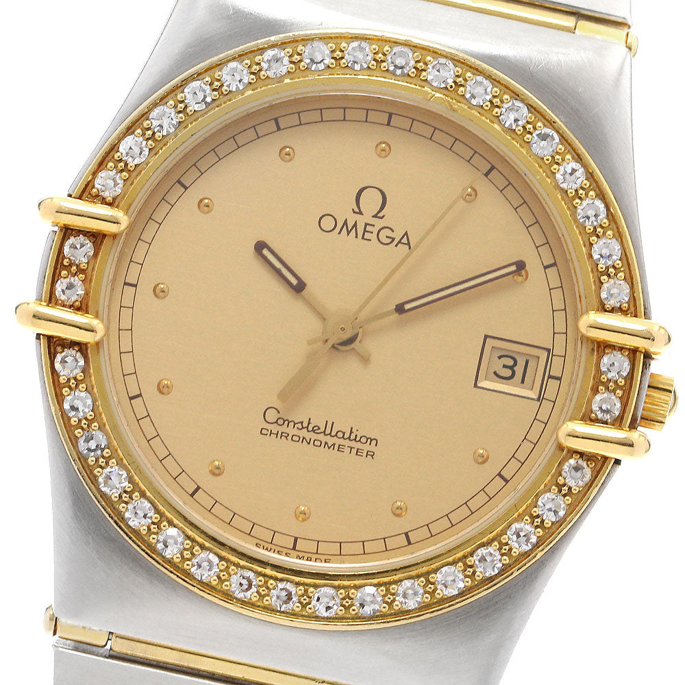 OMEGA Constellation Diamond bezel date full bar gold Dial Quartz Men's_905661