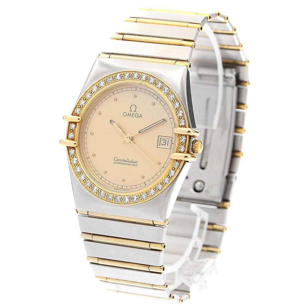 OMEGA Constellation Diamond bezel date full bar gold Dial Quartz Men's_905661