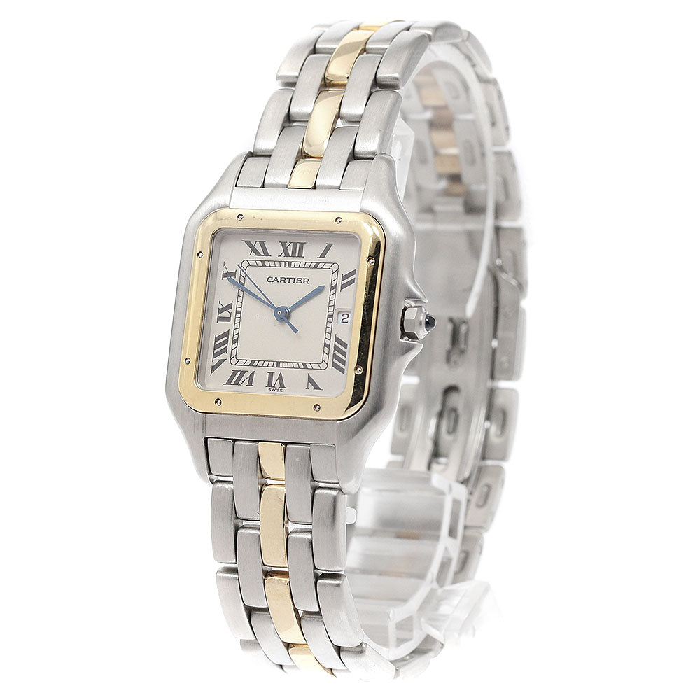 CARTIER PANTHERELM W25027B5 1 Row Date Beige Dial Quartz Men's Watch_905696