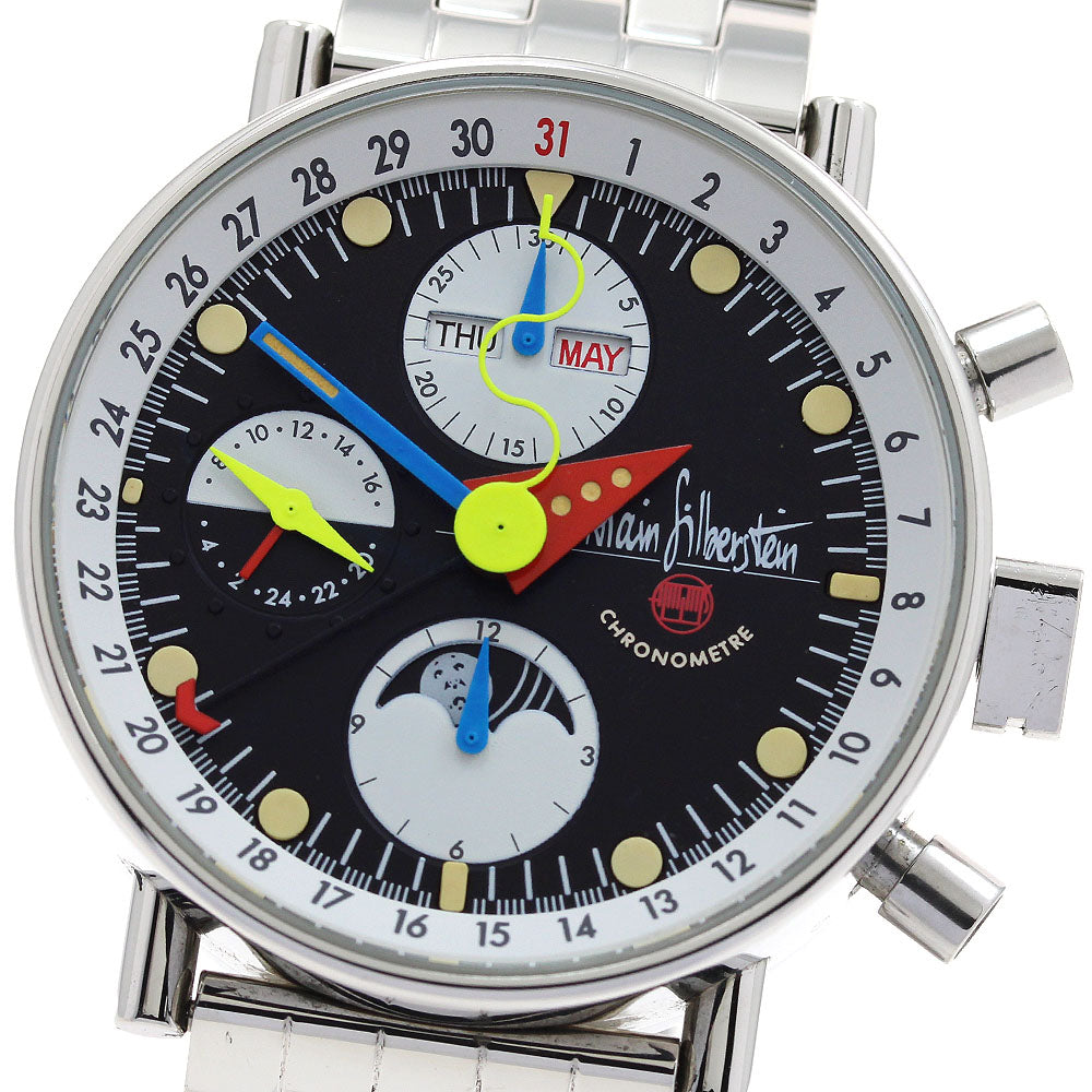 Alain Silberstein Chrono Classic Triple calendar White / black Dial Automatic Men's Watch_905700