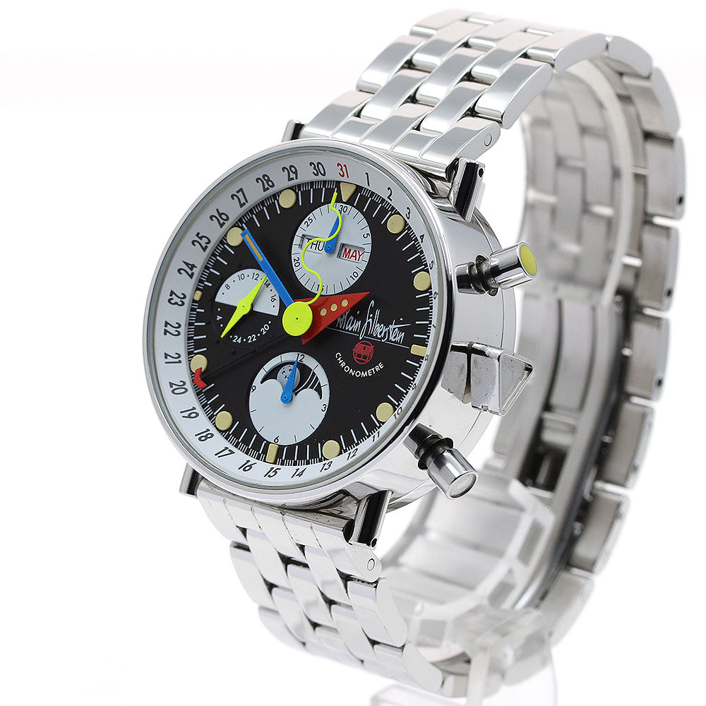 Alain Silberstein Chrono Classic Triple calendar White / black Dial Automatic Men's Watch_905700