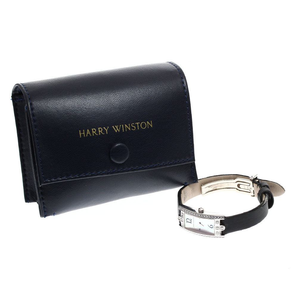 HARRY WINSTON Avenue 332LQW K18WG diamond bezel 2P White shell Dial Quartz Ladies Watch_905747