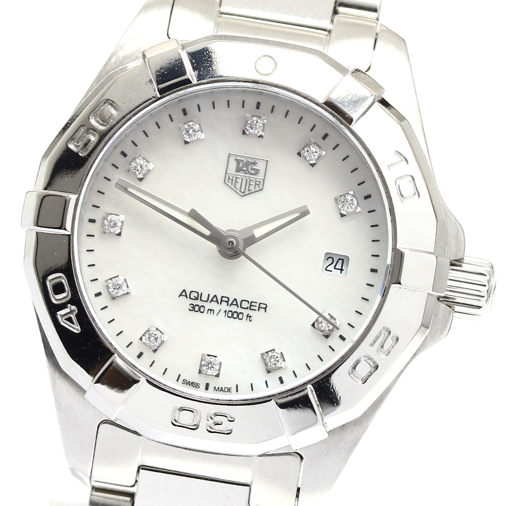TAG HEUER Aqua racer WAY1413 11P diamond White shell Dial Quartz Ladies Watch_905759