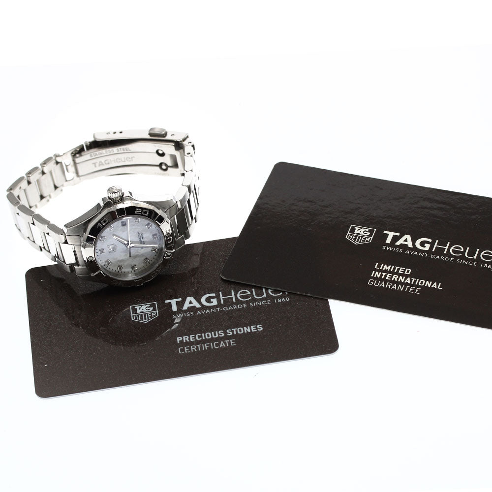 TAG HEUER Aqua racer WAY1413 11P diamond White shell Dial Quartz Ladies Watch_905759