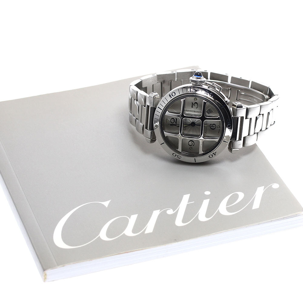 CARTIER Pasha grid W31059H3 Date Silver Dial Automatic Men's Watch_905766