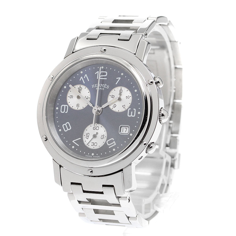 HERMES Clipper chrono CL1.910 Date Navy Dial Quartz Men's Watch_905769