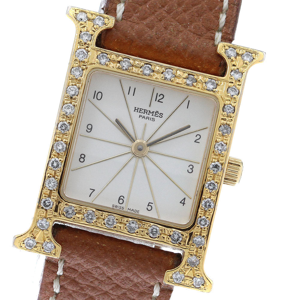 HERMES H watch HH1.201 Diamond bezel aftermarket diamond white Dial Quartz Ladies Watch_905829
