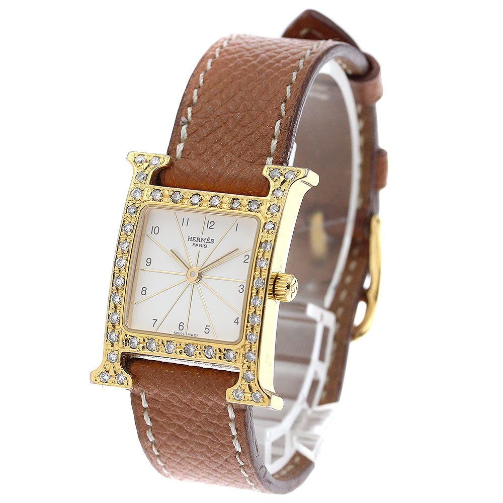 HERMES H watch HH1.201 Diamond bezel aftermarket diamond white Dial Quartz Ladies Watch_905829