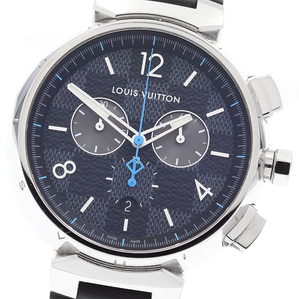 LOUIS VUITTON Tambour GM Damier Graphite QA094 Chronograph Quartz Men'_905856
