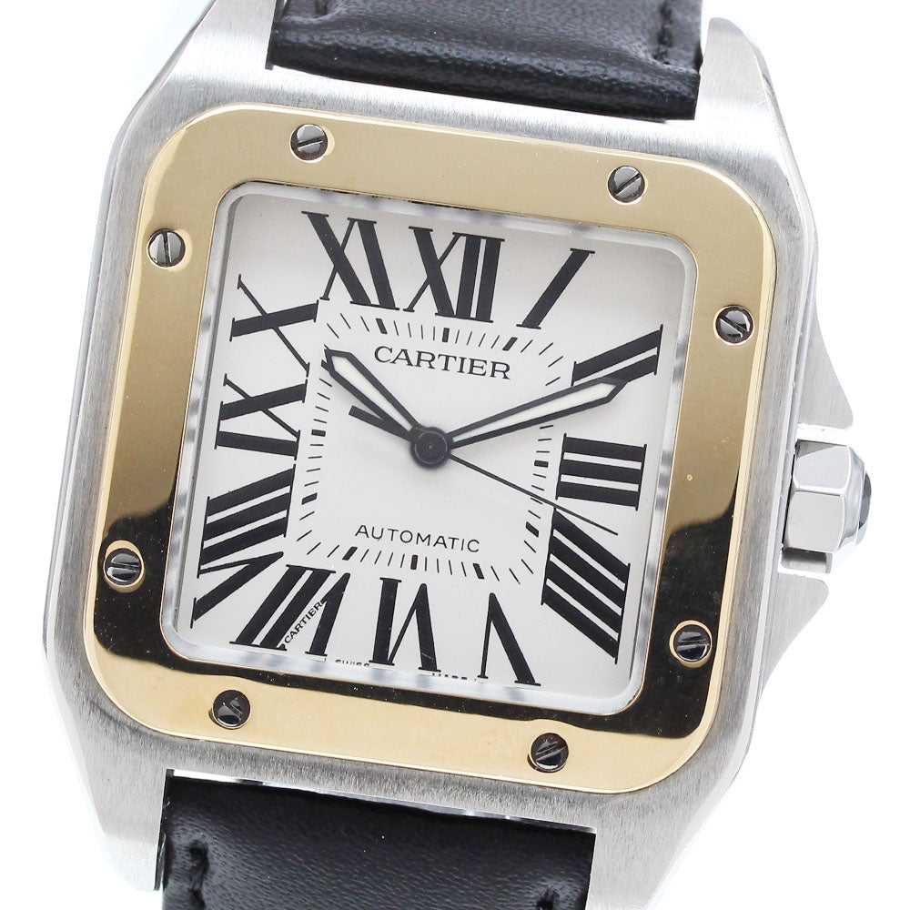 CARTIER Santos 100 LM W20072X7 K18YGBezel Silver Dial Automatic Men's_905880