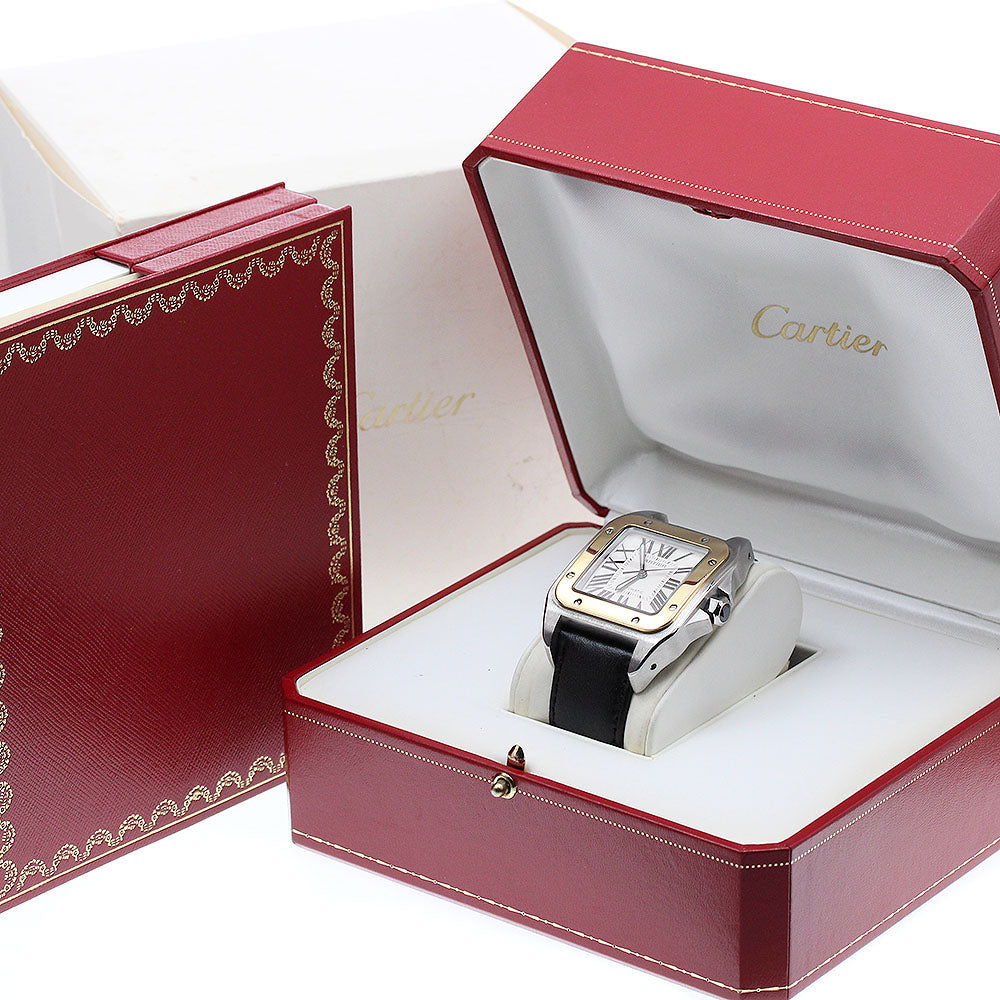 CARTIER Santos 100 LM W20072X7 K18YGBezel Silver Dial Automatic Men's_905880