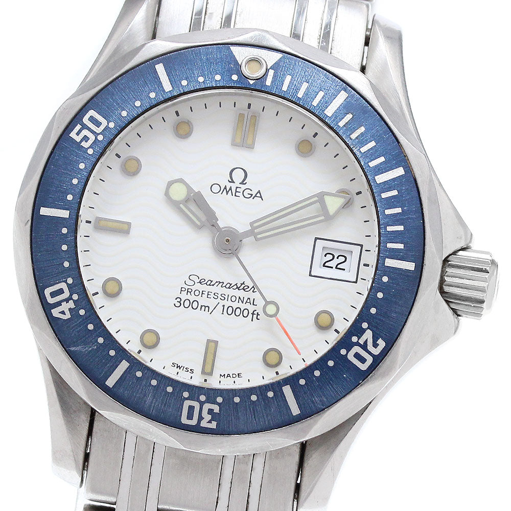 OMEGA Seamaster300 2583.20 Date white Dial Quartz Ladies Watch_905892