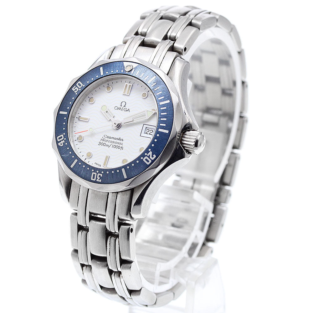 OMEGA Seamaster300 2583.20 Date white Dial Quartz Ladies Watch_905892