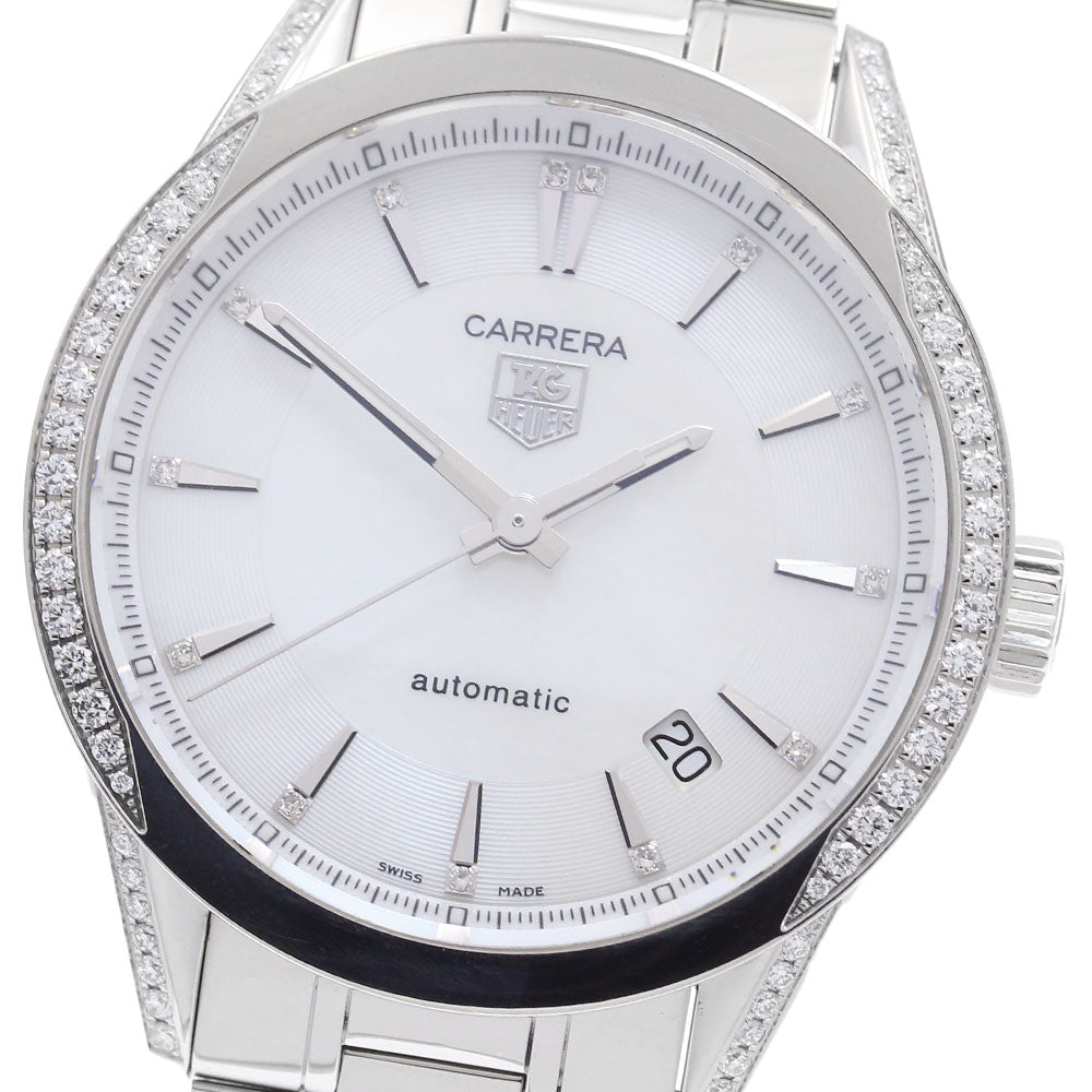 TAG HEUER Carrera WV2212.BA0798 Caliber 5 diamond bezel White shell Dial Automatic Men's Watch_905920