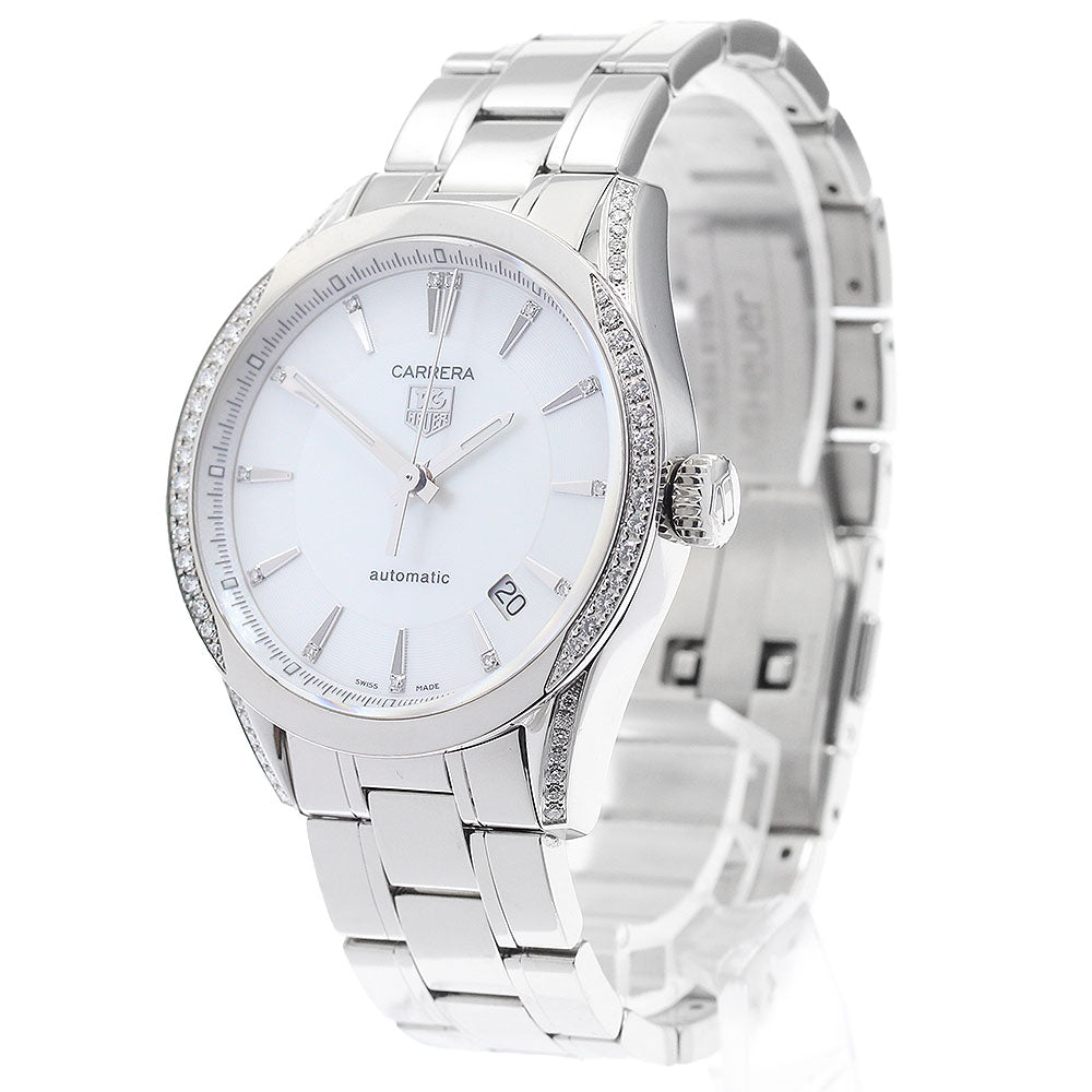 TAG HEUER Carrera WV2212.BA0798 Caliber 5 diamond bezel White shell Dial Automatic Men's Watch_905920