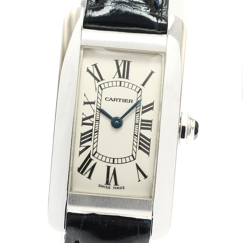 CARTIER Tank American SM W2601956 K18WG beige Dial Quartz Ladies Watch_905924