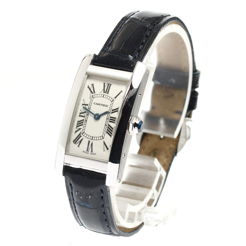 CARTIER Tank American SM W2601956 K18WG beige Dial Quartz Ladies Watch_905924