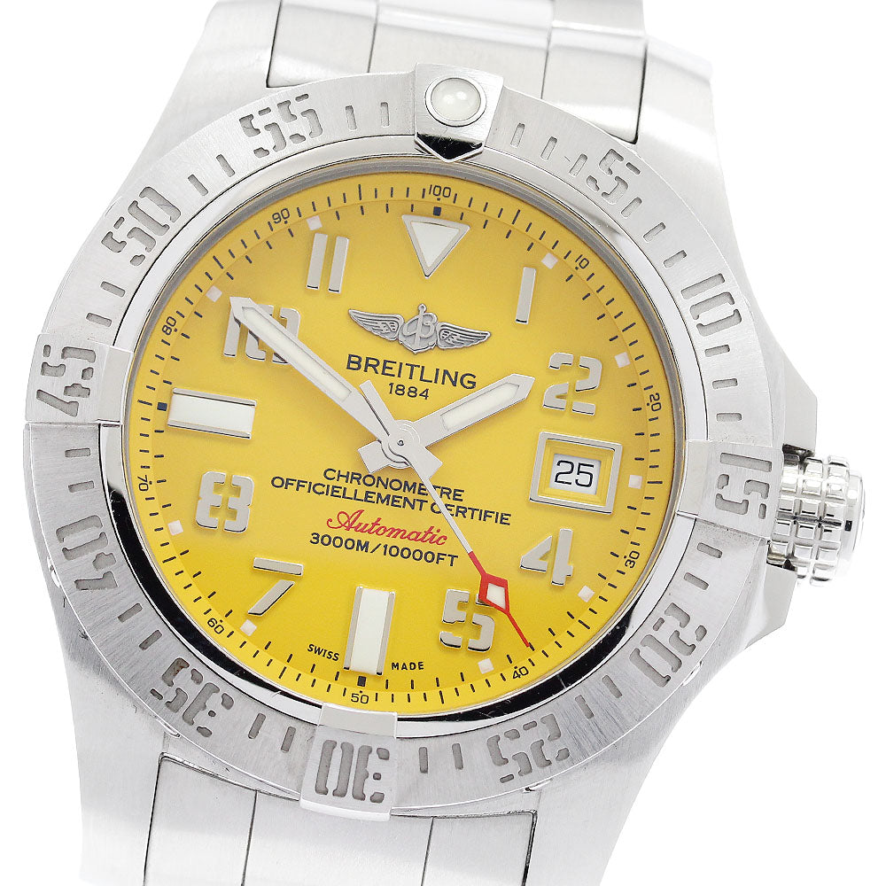 BREITLING Avenger 2 Seawolf A17331 Date yellow Dial Automatic Men's Watch_905949