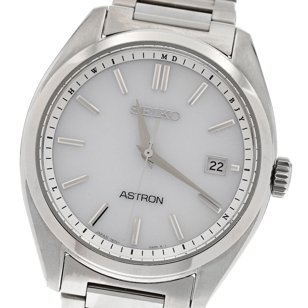 SEIKO Astron SBXY029/7B72-0AD0 Date white Dial Solar Powered Radio Men's_905973