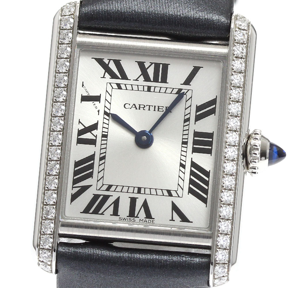 CARTIER tank mast SM W4TA0016 Diamond Bezel Quartz Ladies Watch_905992